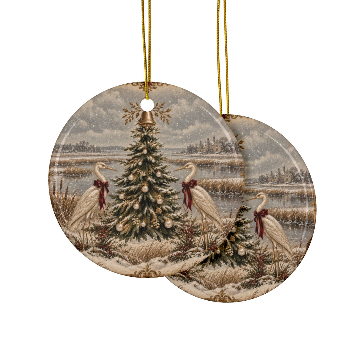 Holiday Egret Ornament