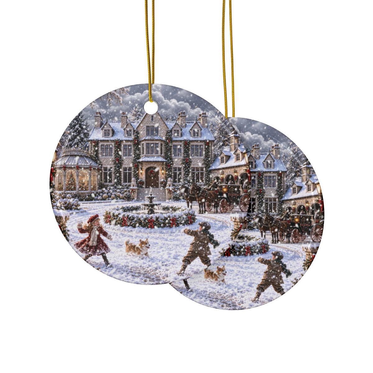 Snow Covered Estate Ornament
