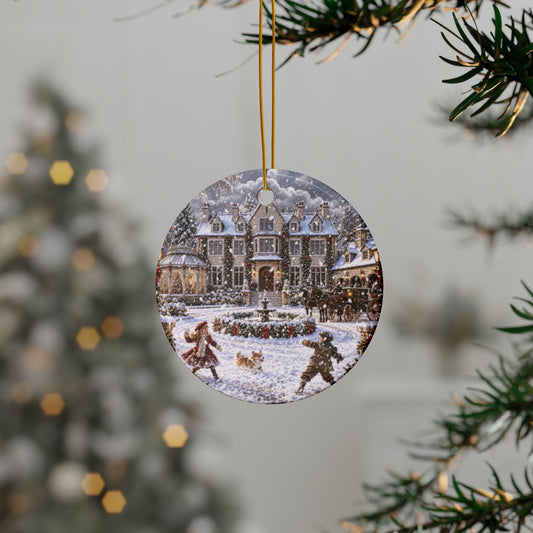 Snow Covered Estate Ornament