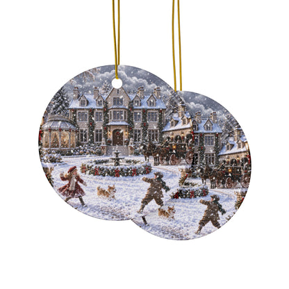 Snow Covered Estate Ornament