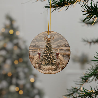 Holiday Egret Ornament