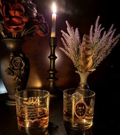 Midnight Gathering Rocks Glass