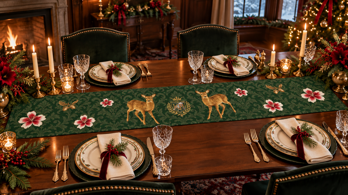 Estate Deer Holiday Table runner