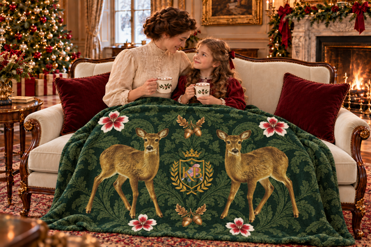 Holiday Heritage Deer Blanket