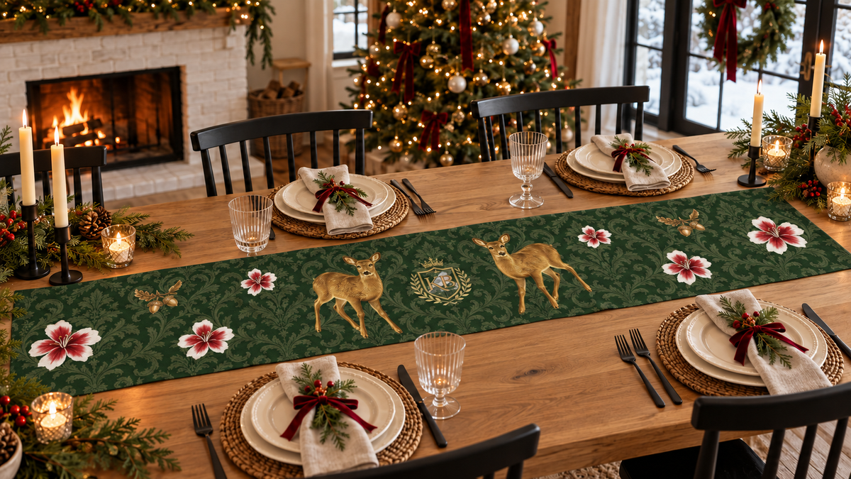 Estate Deer Holiday Table runner